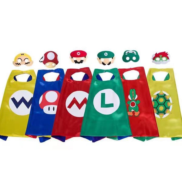 Halloween Super Mario Kappe og Kappe Sett for Barn - Heltekappe og Kappe for Forestilling