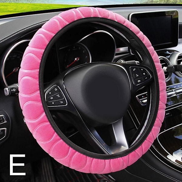 Plush Elastiskt Rattöverdrag för Bil - Skydd för Ratt Pink