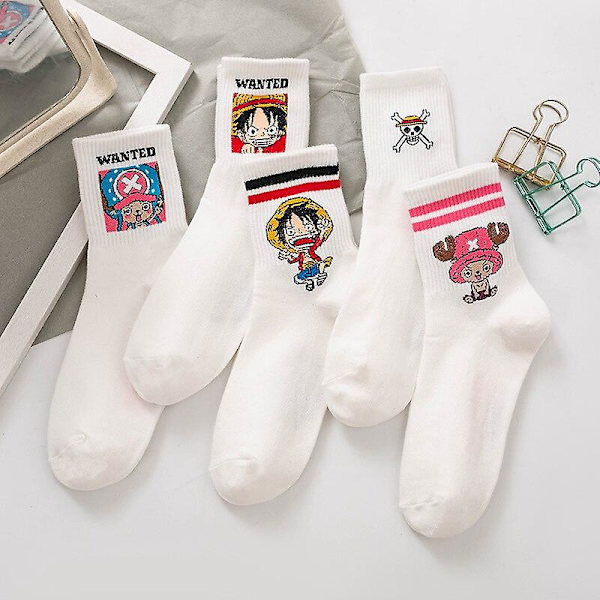 Shry One Piece Cartoon Kawaii Cute Luffy I Tube Socks Student Socks Sports Socks Julegave Happy Sock Kvinner 1