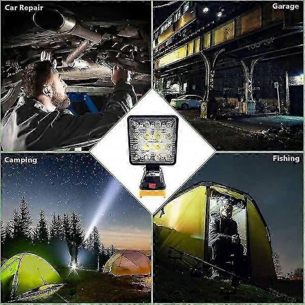 Dewalt 18V/20V LED arbeidslys, bærbart flomlys for camping, utendørs og nødbruk
