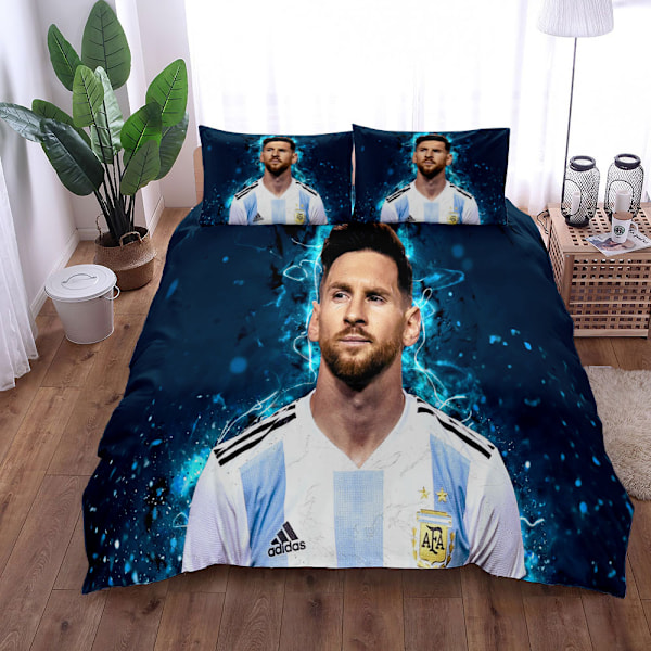Fodboldstjerne Ronaldo, Messi, Mbappe digitalt printet børnesengetøj, tre-delt sæt