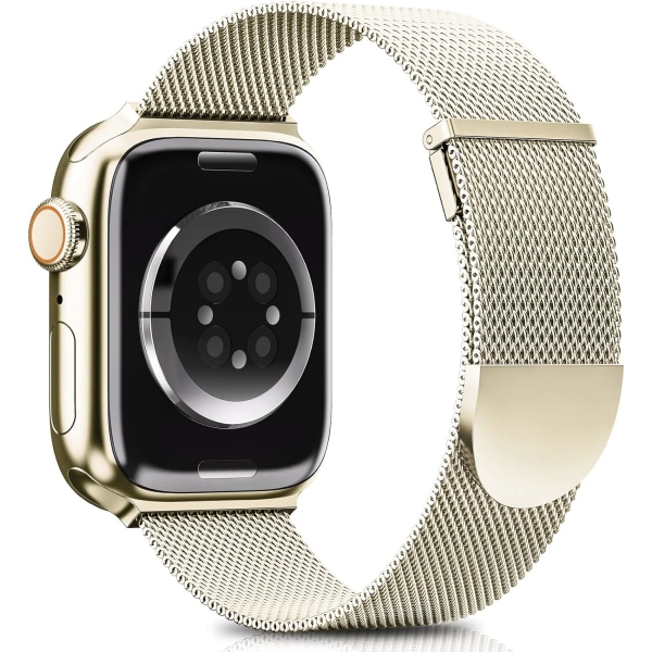 Brugt til Apple Watch Armbånd Magnetic Double Band Metal Starlight gold
