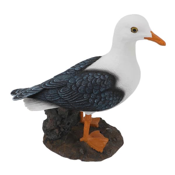 Måke-statue i harpiks, stående, middelhavsstil