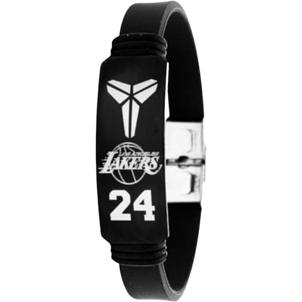 Herre Rustfritt Stål Silikon Armbånd, Utendørs Sports Armbånd,  Club Star Armbånd, Justerbart Armbånd (Svart), 20.5cm, Silica Gel