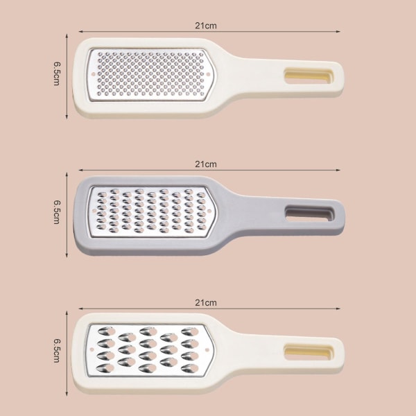 3 stk. grønnsaksskraper med skarpt blad i rustfritt stål 3-i-1 håndholdt manuell ostehøvel rivjern kjøkkenutstyr Tianyuhe