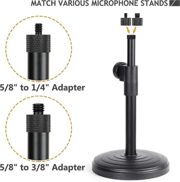 Mikrogevind skrueadapter 5/8 til 1/4 adapter og 5/8 til 3/8 adapter Happy H
