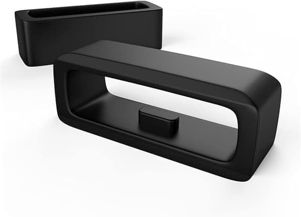 6 stk. Sort silikone urrem loop kompatibel 22mm låsering udskiftning urrem loop smartwatch keeper