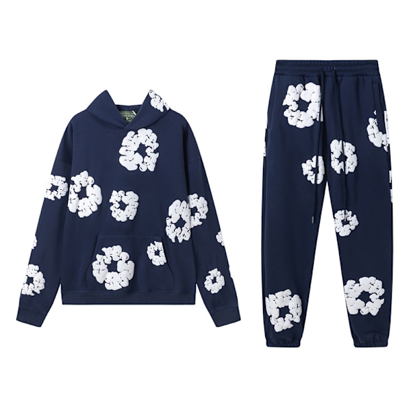 DENIM TEARS Kapok skumtryk amerikansk par sweater hættetrøje sweatpants afslappet dragt trendy mænd ins S