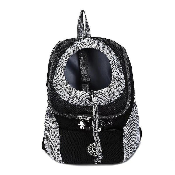 Reisebæreveske for kjæledyrhund Valp Reise Mesh Ryggsekk Front Bærbar Skulderbag Fiis -tt Black M