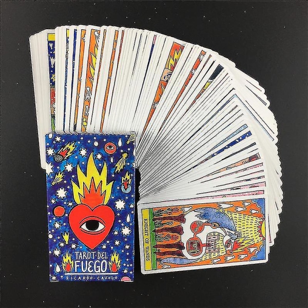 Tarot Del Fuego-kort - Tarot for Deck Oracles Elektronisk guidebok Spill Leker Av Ricardo Cavolo 44stk Ts80