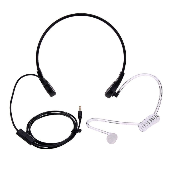 3,5 mm Halsmikrofon Headset Covert Akustisk Rør Fbi Øretelefon Til Telefon Android Black