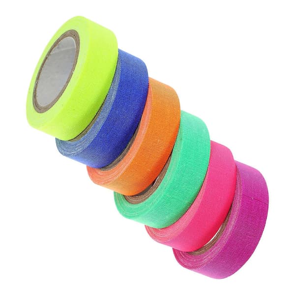 6 rullar UV Blacklight Tejp Fluorescerande Tejp Neon Tygtejp Fluorescerande Blacklight Tejp 500.00X1.50X0.10CM