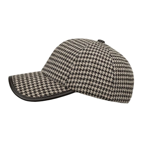 2023 Vintage Houndstooth baseballcaps for menn Brun britisk lastebilhatt merke rutete design kvinner golfcapser Casquette Homme Black Baseball Cap