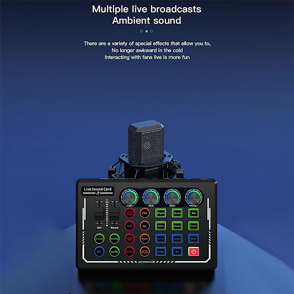 V88 Audio Mixer USB Ekstern Lydkort Headset Mikrofon Live Broadcast Lydkort til Mobiltelefon Computer Black