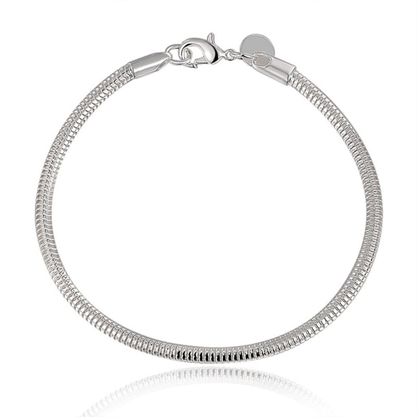 925 Sterlinghopea Korut 3mm Käärmeketju Rannekoru Miehille Naisille Muotikorut Silver 20CM