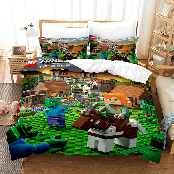 My World 3D digitaltryck tredelad set täcke överkast lakan örngott sängkläder