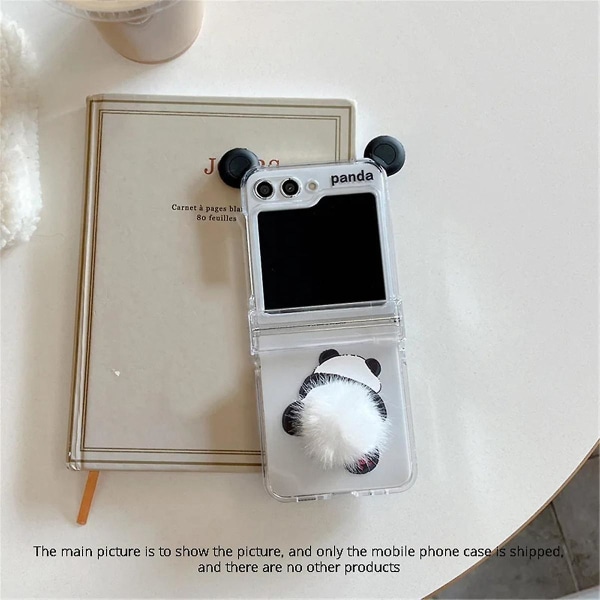 Suloinen Pehmo Panda phone case Galaxy Z Flip 5 Hard PC Cover ZFlip5 case Transparent