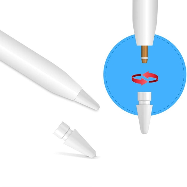 12 stk er velegnet til blyantgeneration/anden generation af Ipad Stylus Erstatning Pen Tip Stylus Pr White