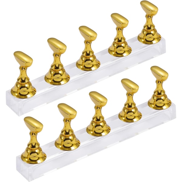 2 set nagelställningsdisplay, magnetisk nagelövningshållare akryl nagelspetsdisplayställ DIY nagelkonsttillbehör för målning