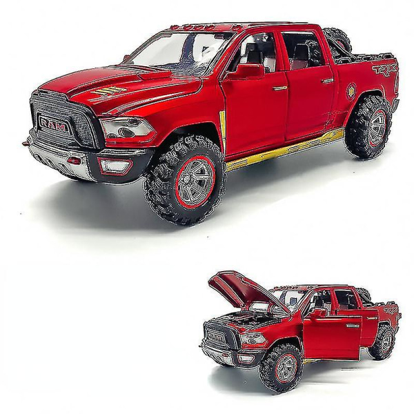 Dodge Ram Trx 1:32 terräng pickup truck legering Ljudljus bilmodell barnleksak Black
