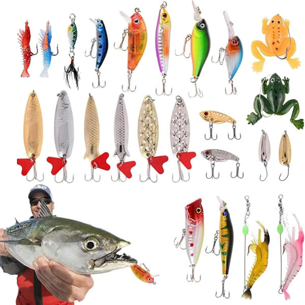 Julkalender Fiske - 24 Dagars Fiskeuppsättning för Vuxna Män Tonårspojkar 2024 Julklapp D