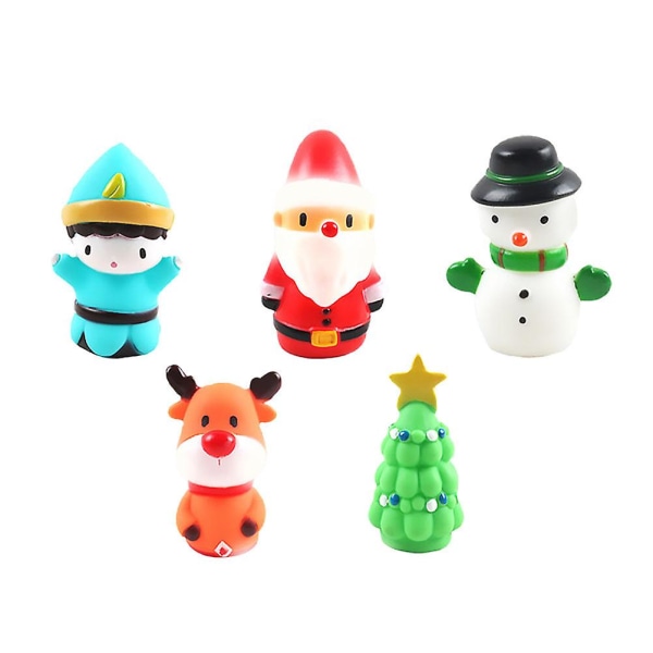 10pcs Christmas Finger Puppets Toys Santa Claus Snowman Cartoon Finger Plaything