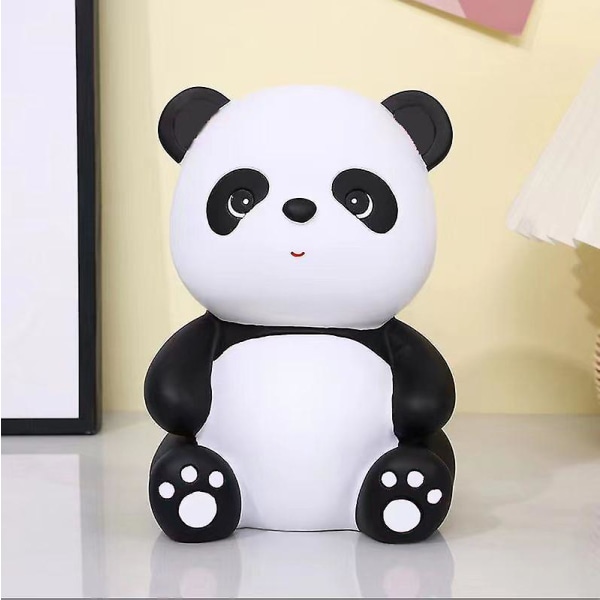 Vinyl Panda Spargris Okrossbar Sittande Pandaformad Mynt Sparbössa 18.5X13.5X13CM