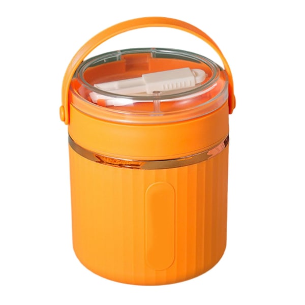 580 ml morgenmadskop Lækagesikkert skridsikkert håndtag i rustfrit stål Office Worker Bærbart isoleret morgenmadskrus med ske Daglig brug Tianyuhe Orange