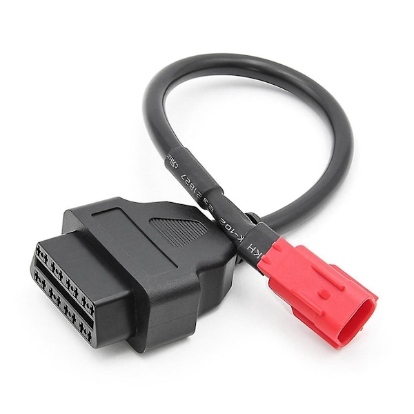 2 kpl 6-napainen moottoripyörän OBD-sovittimia OBD2-diagnostiikkajohdon jatkokaapeleita Black