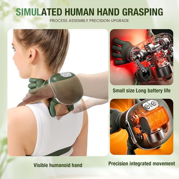 3D Wireless Neck Massager with Heat Function, Portable Bionic Massager, Deep Tissue Massage, Relieves Neck Pain and Soothes Muscle Soreness.