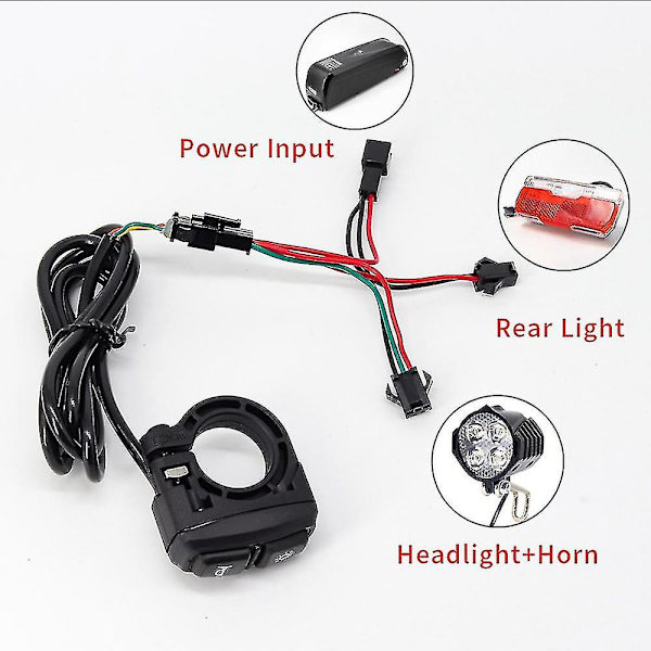 Ebike strålkastare och bakljus set ingång 24v 36v 48v 56v E-bike Led lampa elektrisk cykel strålkastare