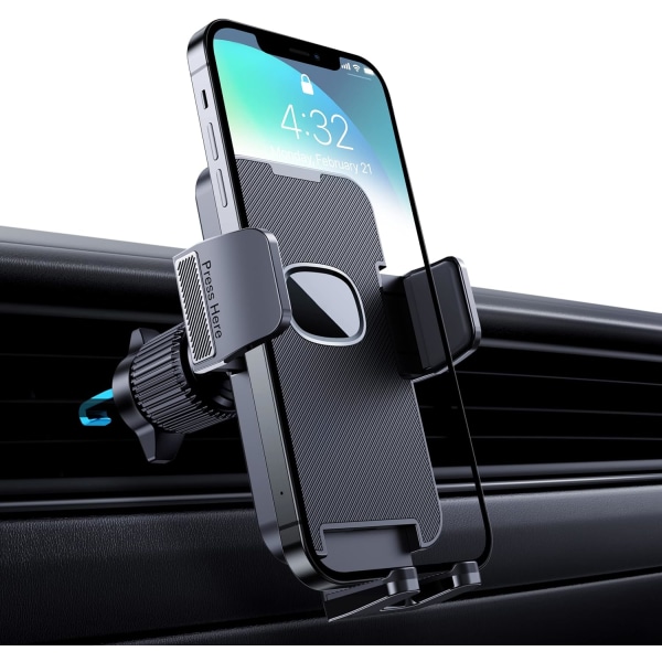 Biltelefonholder [militær klasseklemme] 360 graders roterende biltelefonholder for billuftventil Bil GPS-holder for smarttelefon iPhone Android