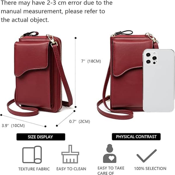 Small Leather Crossbody Bag Cell Phone Wallet