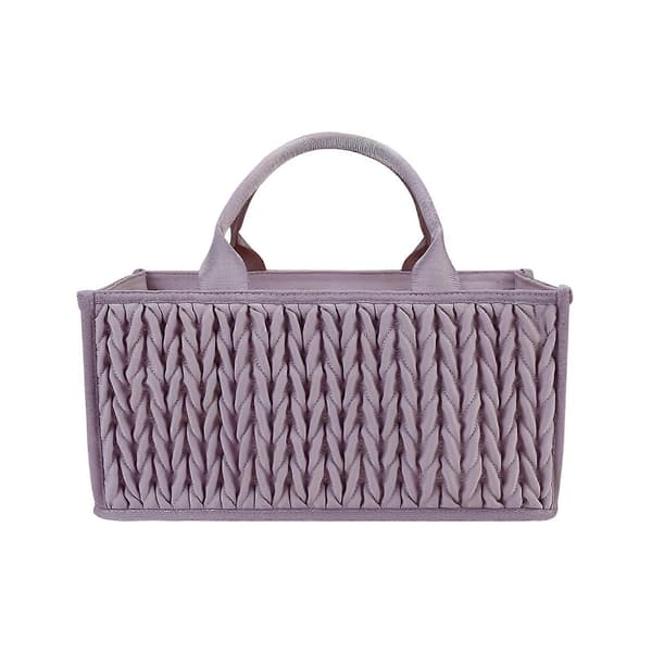 Flätad Quiltad Blöjförvaring – Boho-stil – med Fack & Handtag Purple
