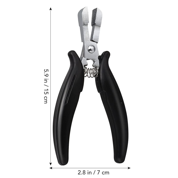 Hair Extension Pliers For Bonding Extensions Hairpiece Hair Thickening Hair Removal (black)