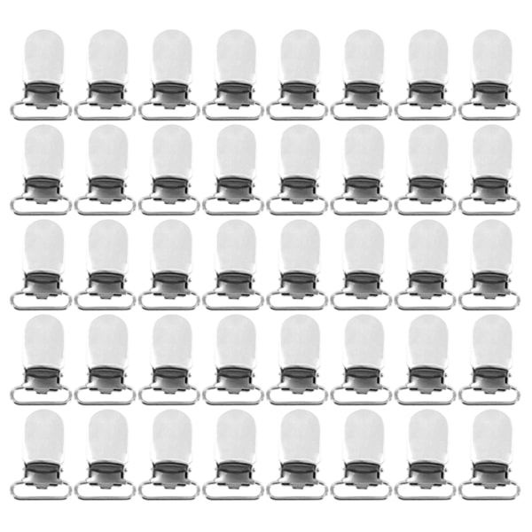 40 X Hängselklämmor Bandkrokar 20 Mm Silverfärgade Silver