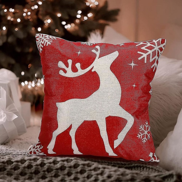 Joulun tyynynpäälliset 18x18 4 joulukoristeen set maalaistalon tyynyliina tyynynpäällinen