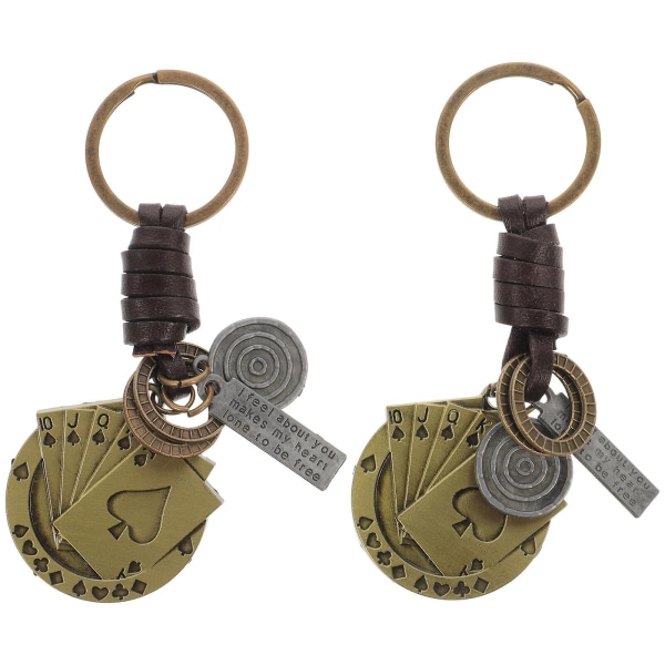 2kpl pokeriavaimenperä Vintage avaimenperä Creative avaimenperä auton avainnippu riippukoriste