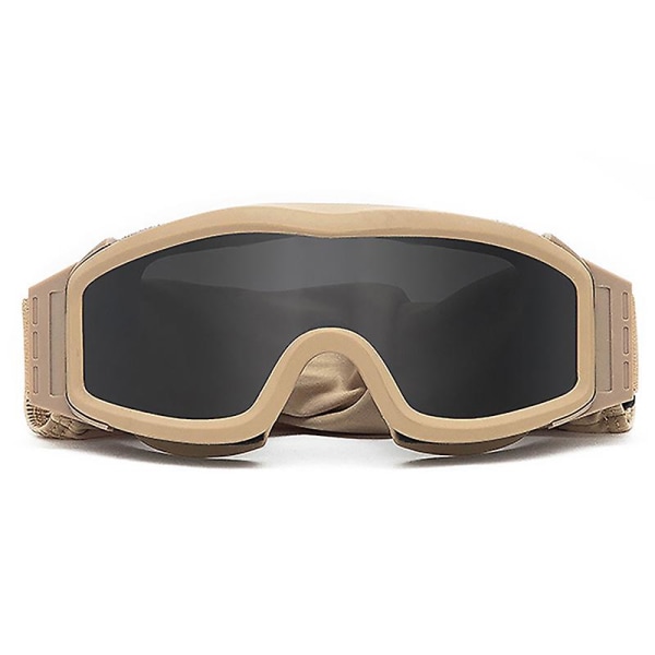 Military Fan 2-i-1 Tactical Goggles Anti-vind og Sand Goggles Cs Cross Border khaki