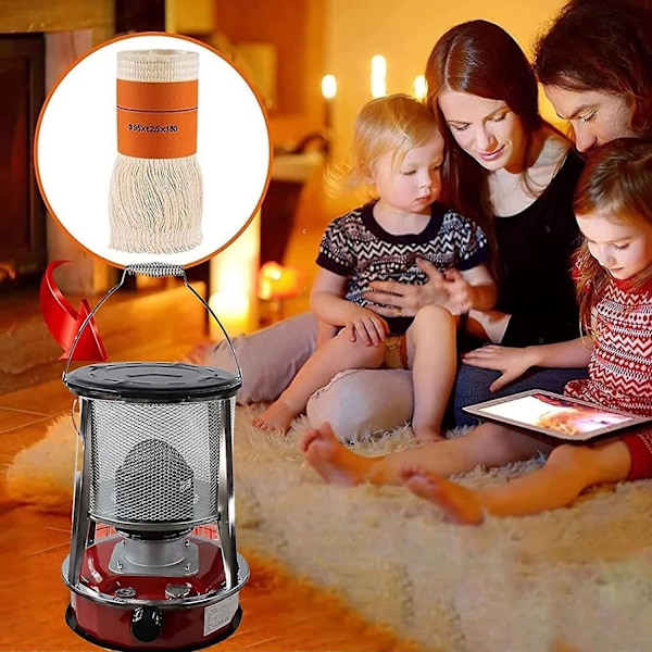 4 stycken vekar för petroleumspis för inomhusbruk, vekar för petroleumuppvärmning, ersättningsvekar OrangeCreamyWhite