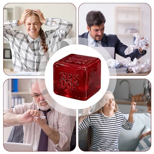 NeeDoh Nice Cubes Stresskuber Squishy Legetøj Firkantede Squishy Bolde Til Voksne Børn Sensorisk Fidget Legetøj Til Angstlindring, Rød