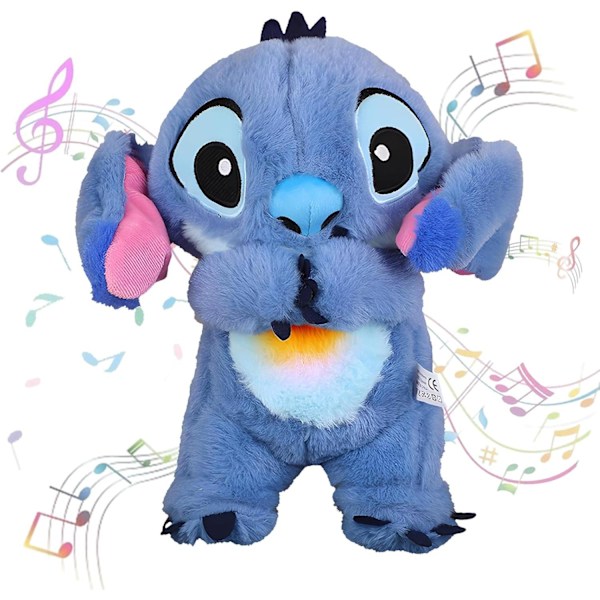Stitch Plyschleksak Lindrar Ångest, Söta Cartoon Lugnande Djurleksak med Luftkudde Andningsövningar Lämplig för Barn Vuxna Sömn Azul