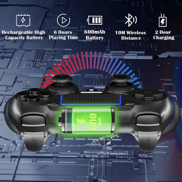 Kompatibel med Ps4 Controller Trådlös Controller För Ps-4/ pro/slim Bluetooth Gamepad Spelkontroll Svartgrön