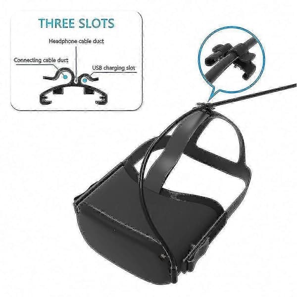 2 stk. linjestyring, fast spenne, datakabelorganisering, feste for Oculus Quest