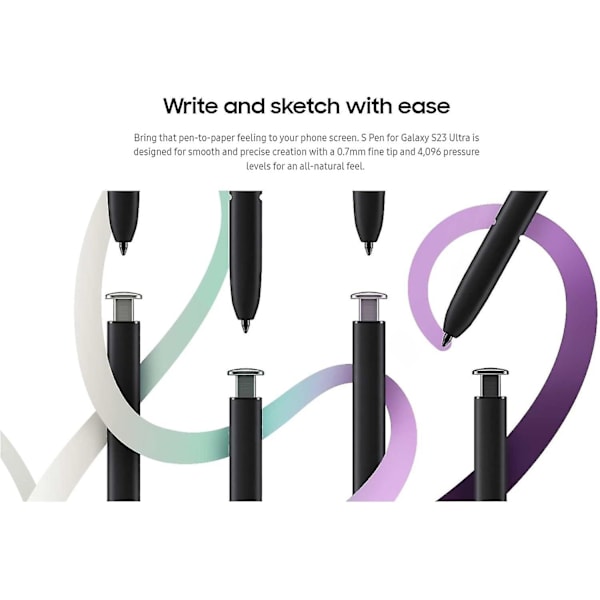 2 stk. S23 Ultra Pen Udskiftning Stylus Pen Til Samsung Galaxy S23 Ultra S Pen (uden bluetooth) Med Spidser/penne (sort) Sort
