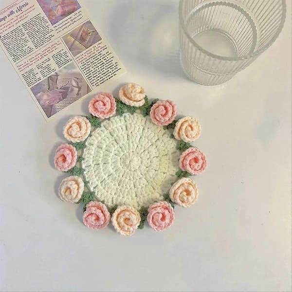 Blomsterunderlag til kaffekopper Teunderlag Skrivebordskopunderlag B