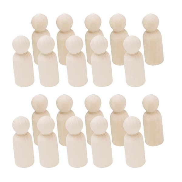 80 deler uferdige blanke DIY trefigurer/kakedekorasjoner
