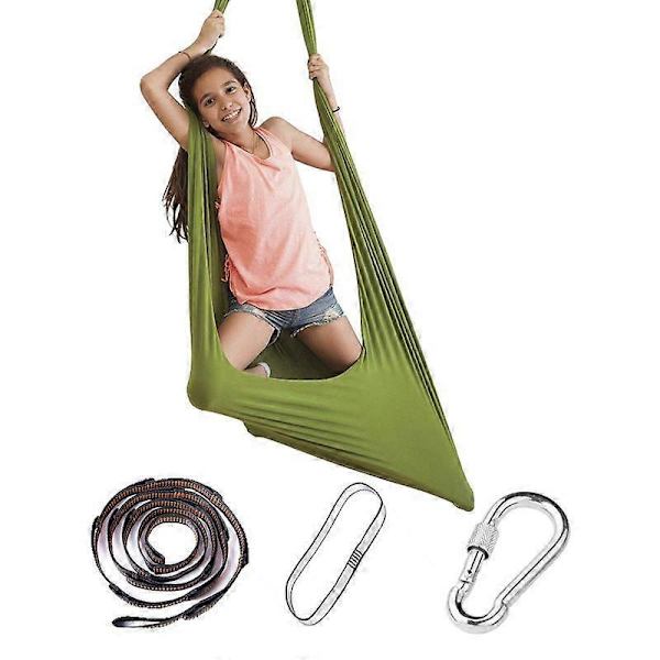 Elastisk Yoga Hängmatta Gunga för Barn Sensorisk Terapi Snuggle Gunga Mys Autism White 280x100CM