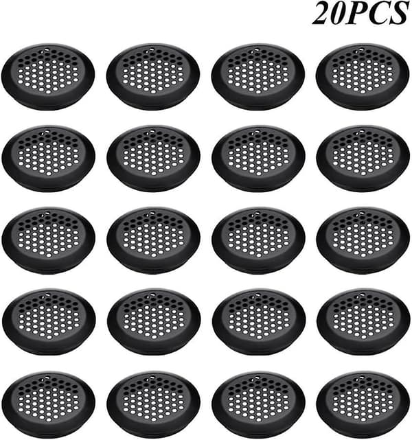 20 stk. Runde Luftventilgitter i Rustfritt Stål 53mm Rundt Mesh Bunnventilhull Rustfritt Stål Luftventilgitter Svart Luftventilgitter Rundt Luftventil