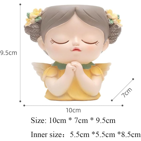 Tegneserie Elf Pige Blyantholder Blyant Pot Makeup Børsteholder Pot Skrivebord Pen Organizer (A)